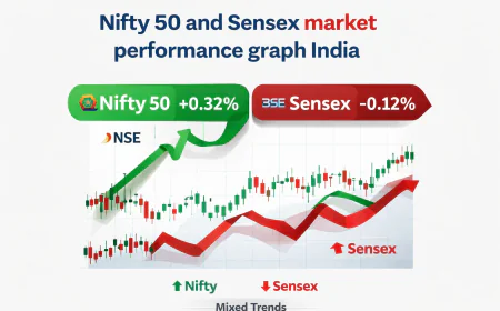 आज का शेयर बाजार निफ्टी 50 और सेंसेक्स में गिरावट, जानिए पूरी रिपोर्ट